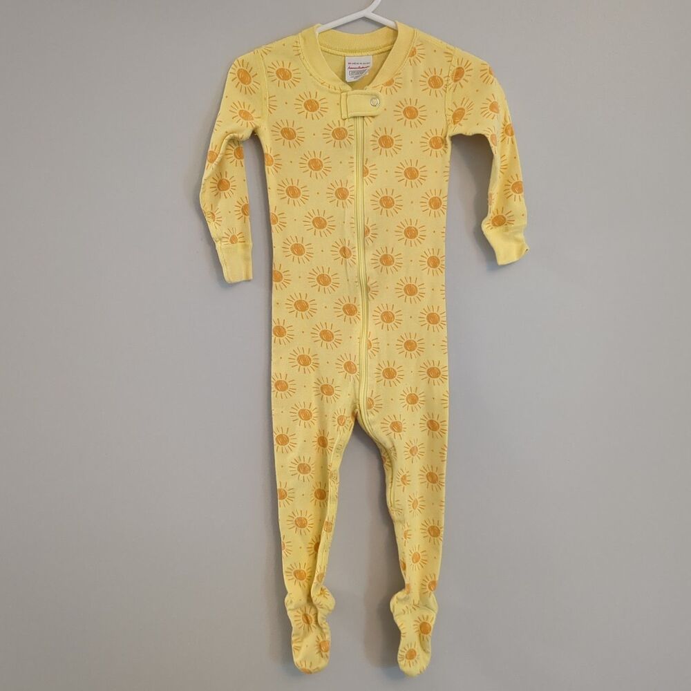 Hanna Andersson Yellow Sun Sunshine Footed Organic Cotton Pajamas Sleeper 80